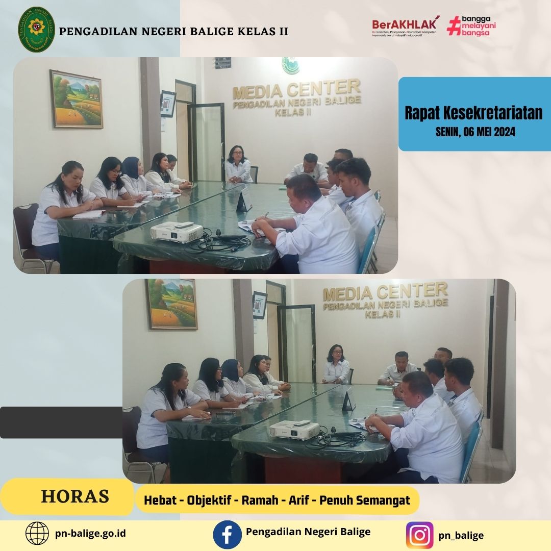 Rapat Berjenjang Bidang Kesekretariatan Pengadilan Negeri Balige